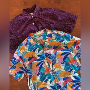 Two Old Navy Floral Shirts